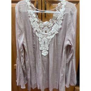 C.U.K.Y. Lace-Trimmed Boho Blouse